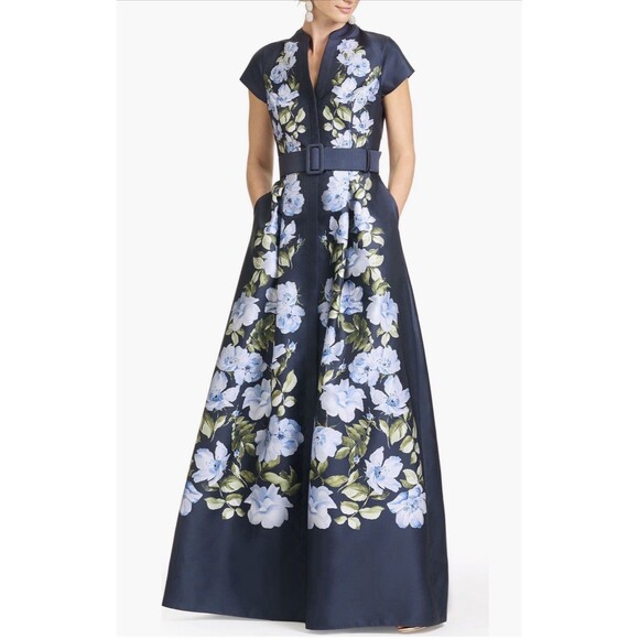 Sachin + Babi Dresses & Skirts - Sachin & Babi Women’s Marta Navy Floral Mikado Gown Dress in Size 6